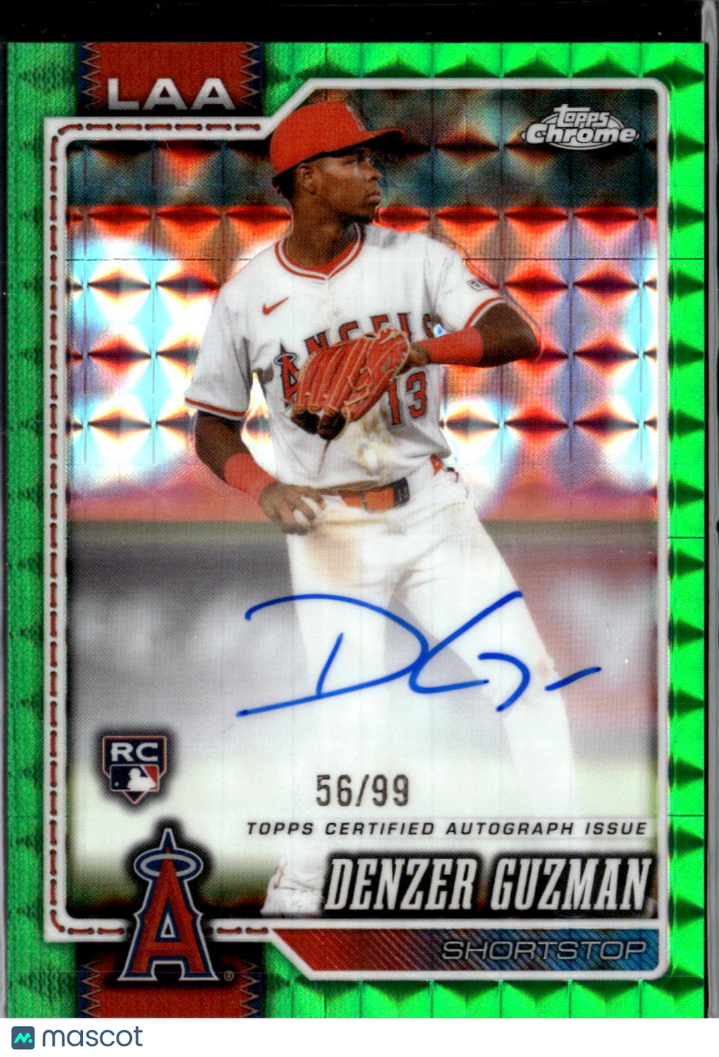 Denzer Guzman 2026 Topps Chrome Auto Autograph RC 56/99 Los Angeles Angels