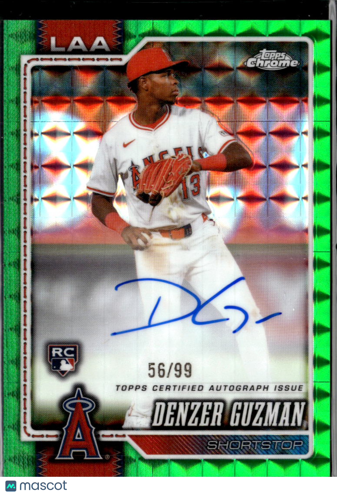 Denzer Guzman 2026 Topps Chrome Auto Autograph RC 56/99 Los Angeles Angels