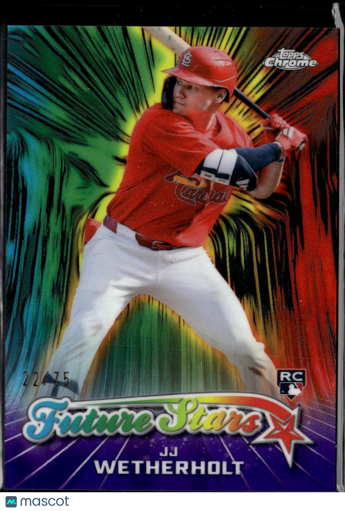 JJ Wetherholt 2026 Topps Chrome Future Stars Purple RC 22/75 Cardinals