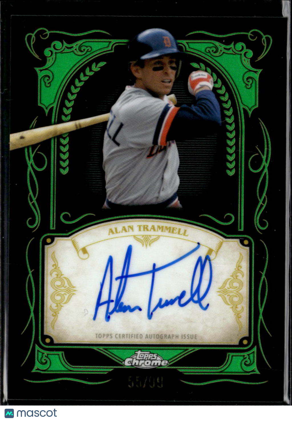 Alan Trammell 2026 Topps Chrome Auto Autograph 55/99 Green Detroit Tigers