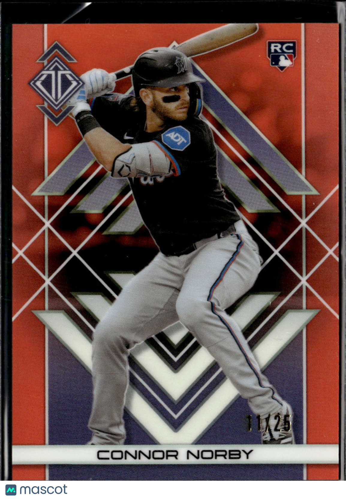 Connor Norby 2025 Topps Transcendent Orange Rookie RC SSP 11/25 Miami Marlins