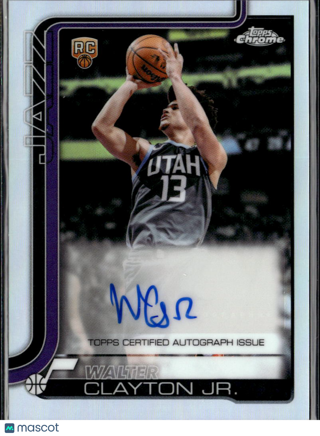 Walter Clayton Jr. 2025 Topps Chrome Update Auto Autograph RC Utah Jazz