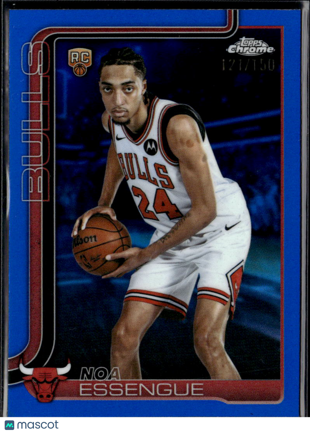 Noa Essengue 2026 Topps Chrome Update Blue Refractor 121/150 Chicago Bulls