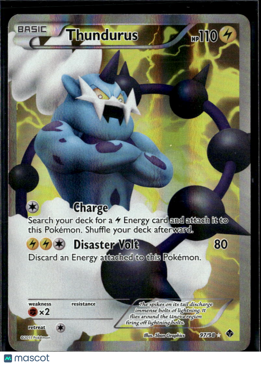 Thundurus 2011 Emerging Powers Holo Ultra Rare FA #97/98