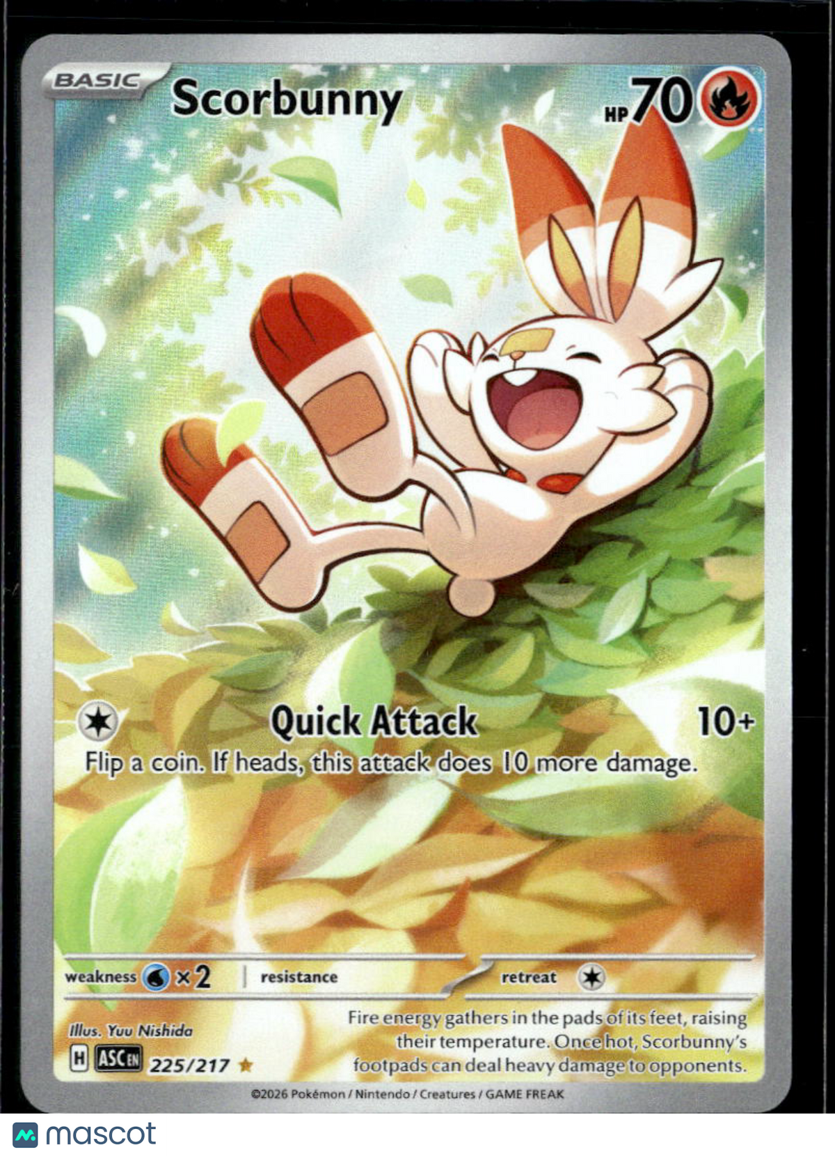 Scorbunny 2026 Mega Evolution – Ascended Heroes Holo Secret Rare #225/217