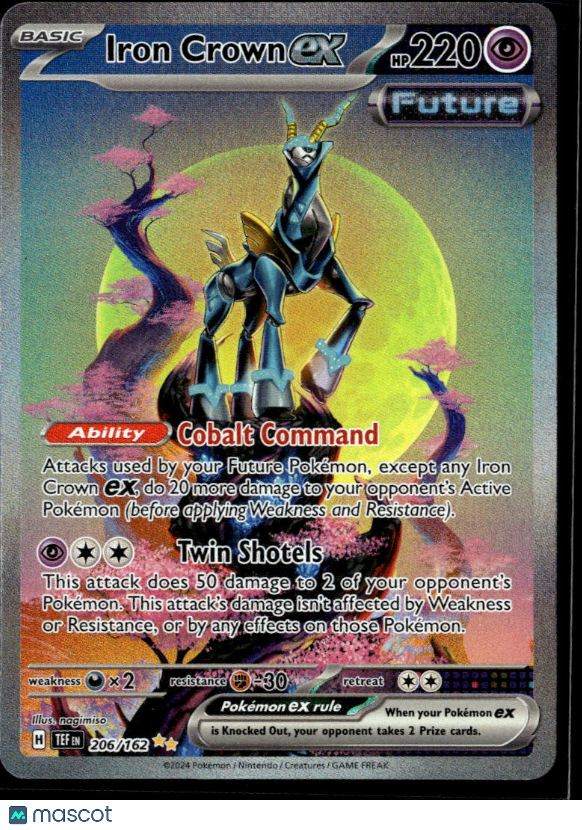Iron Crown EX 2024 Temporal Forces Holo Secret Rare SAR #206/162
