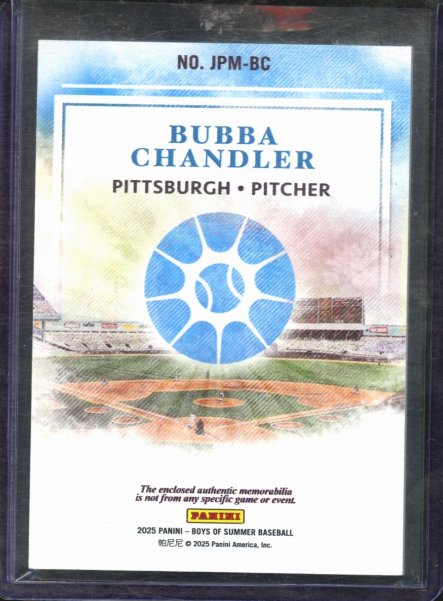 Bubba Chandler 2025 Panini Boys of Summer Jersey Patch /25 Pittsburgh Pirates