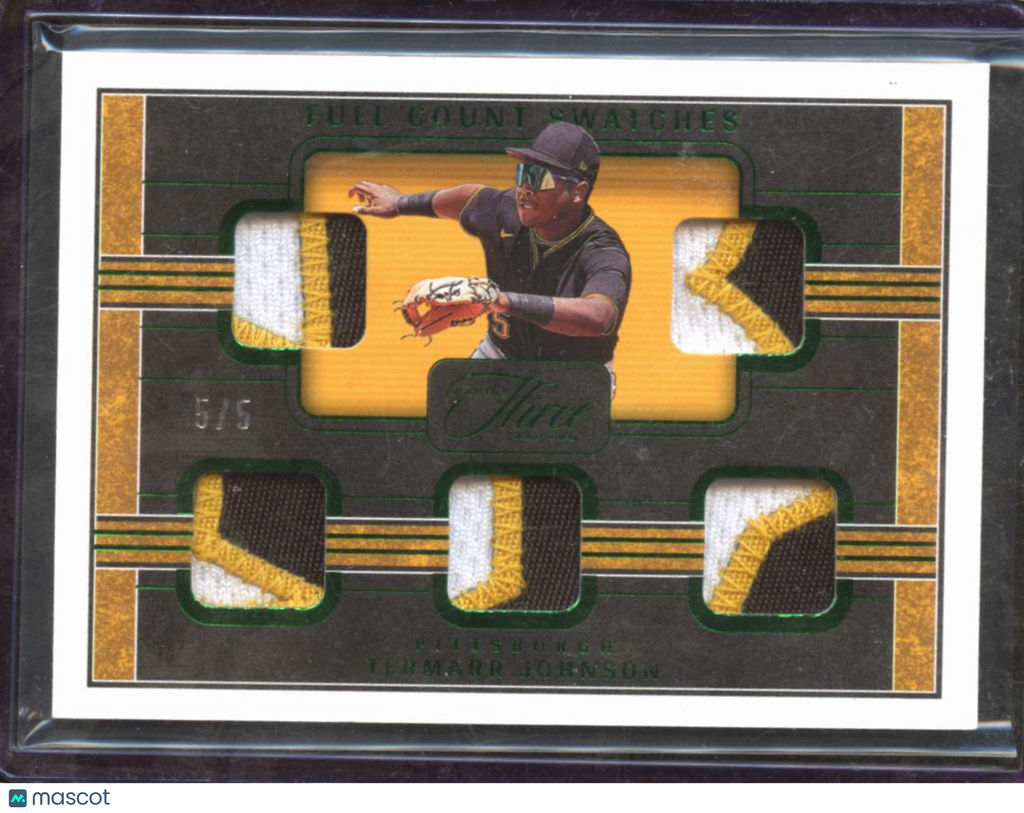 Termarr Johnson 2023 Panini Three and Two Jersey Patch 5/5 Pittsburgh Pirates