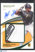 Ke'Bryan Hayes 2021  Immaculate Auto Autograph LOGO Patch RC 5/5 Pirates