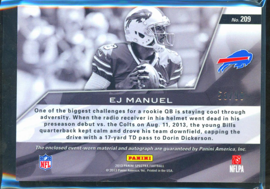 EJ Manuel 2013 Spectra Auto Autograph Patch RC 53/99 Buffalo Bills