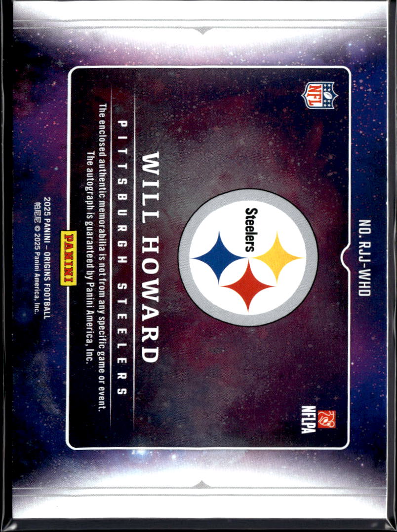Will Howard 2025 Origins Auto Autograph Patch Rookie RC Pittsburgh Steelers