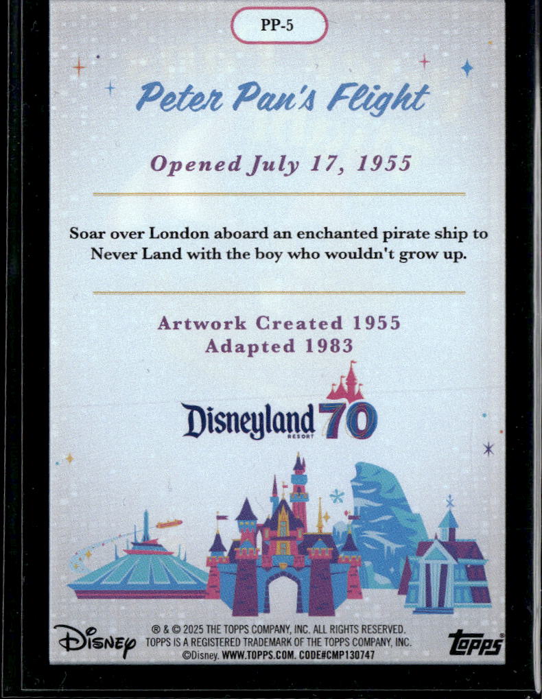 Peter Pan's Flight 2025 Topps Disneyland 70th Anniversary Acetate 22/55 #PP-5