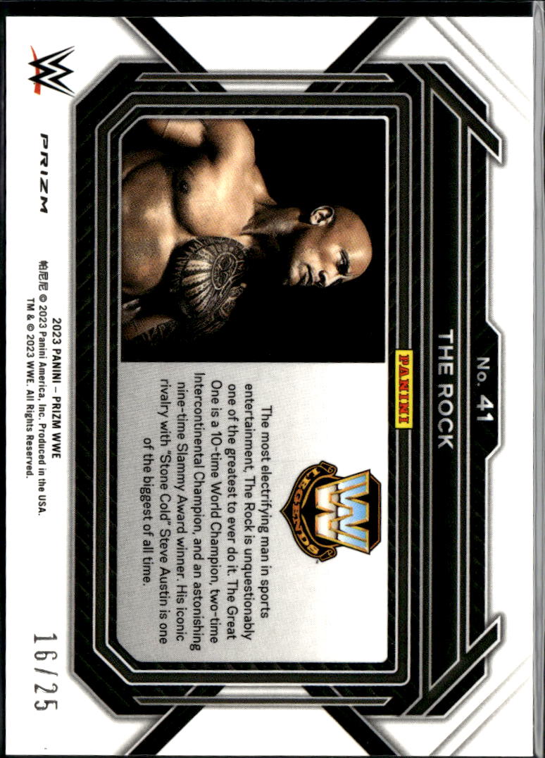 The Rock 2023 Prizm WWE Green Pulsar Prizm Wrestling 16/25 #41