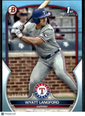 Wyatt Langford 2023 Bowman Draft Sky Blue 1st RC 11/499 Texas Rangers