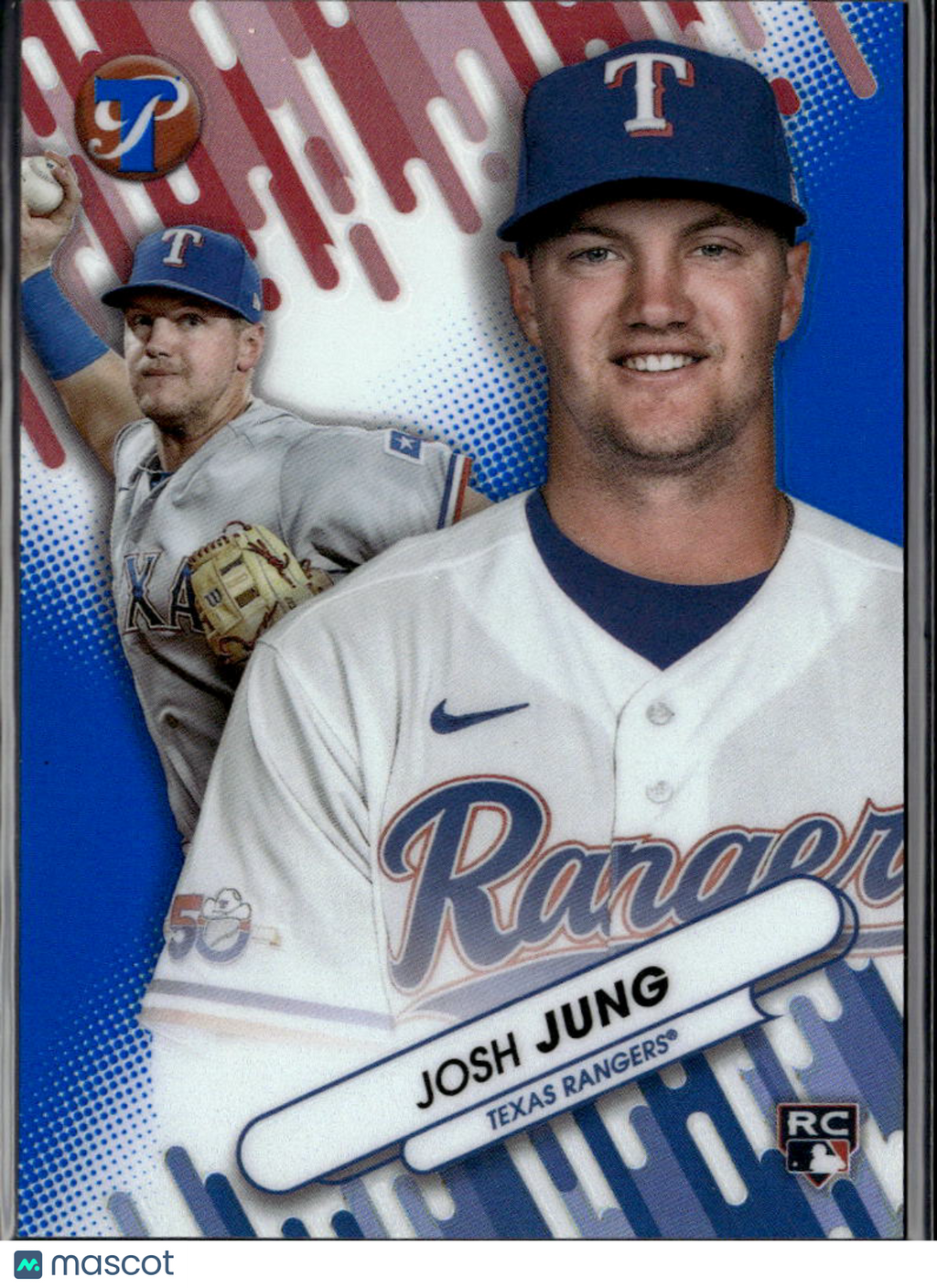 Josh Jung 2023 Topps Pristine Blue Refractor Rookie RC 18/75 Texas Rangers