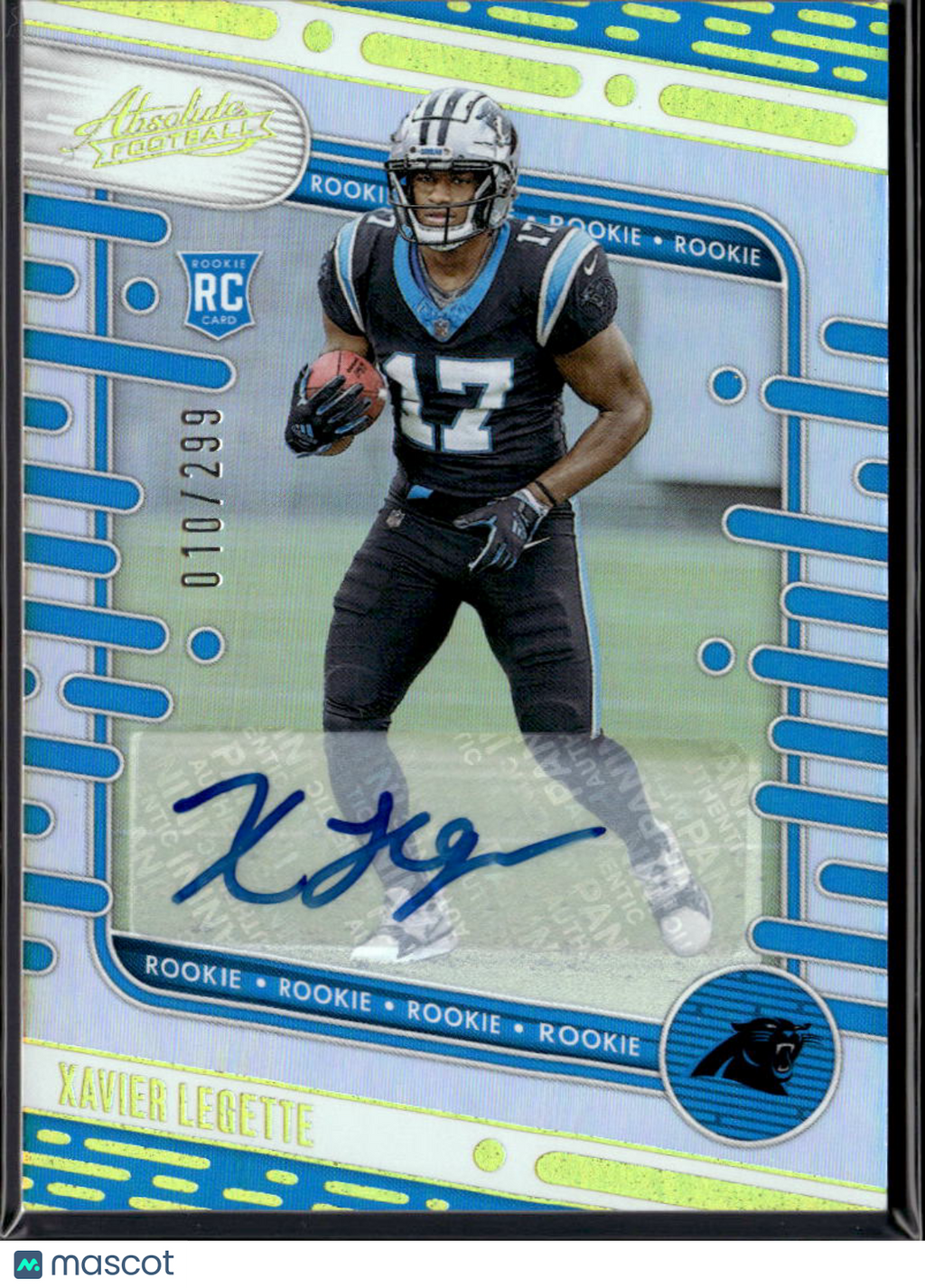 Xavier Legette 2024 Absolute Auto Autograph RC 10/299 Carolina Panthers