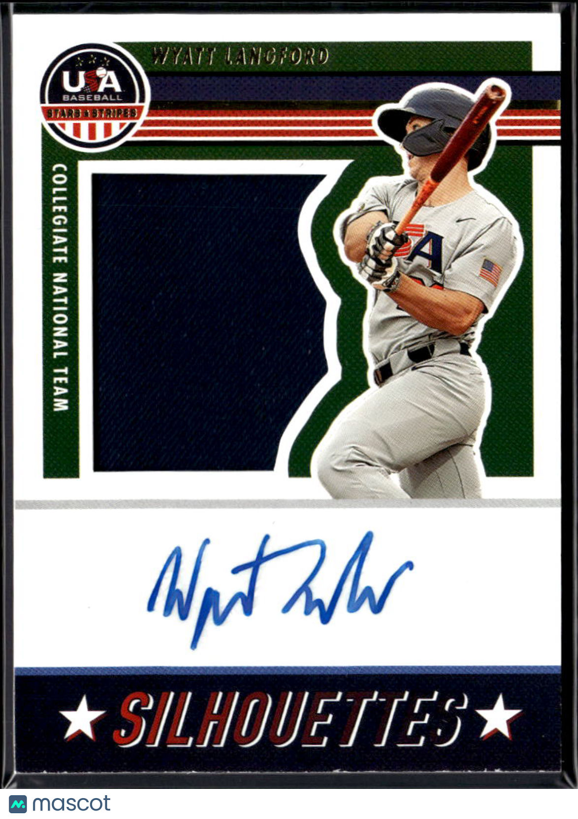 Wyatt Langford 2023 USA Stars & Stripes Auto Autograph Patch RC Rangers 180/200