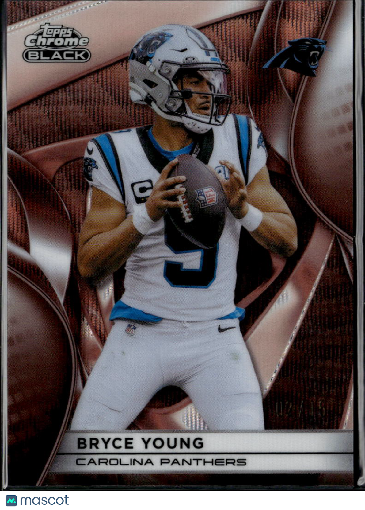 Bryce Young 2025 Topps Chrome Black Rose Gold 2/15 #17 Carolina Panthers