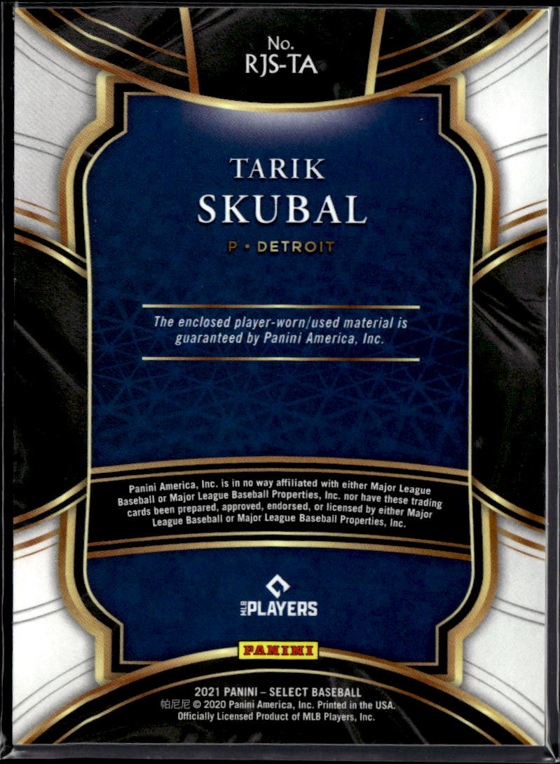 Tarik Skubal 2021 Select Jersey Patch Rookie RC Detroit Tigers