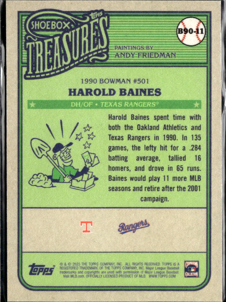 Harold Baines 2025 Topps Shoebox Treasures by Andy Friedman Texas Rangers