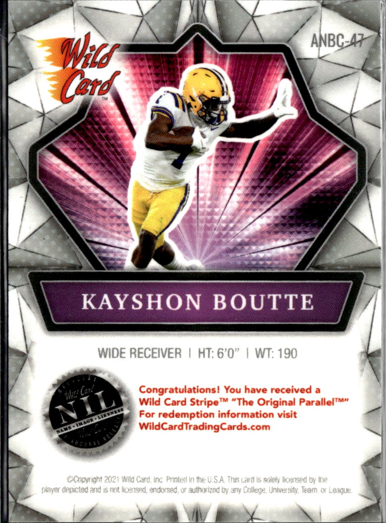 Kayshon Boutte 2021 Wild Card Alumination Rookie RC /35 LSU Tigers