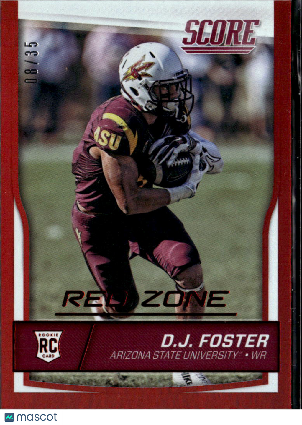 D.J. Foster 2016 Score Draft Red Zone Rookie RC /35 Arizona State Sun Devils