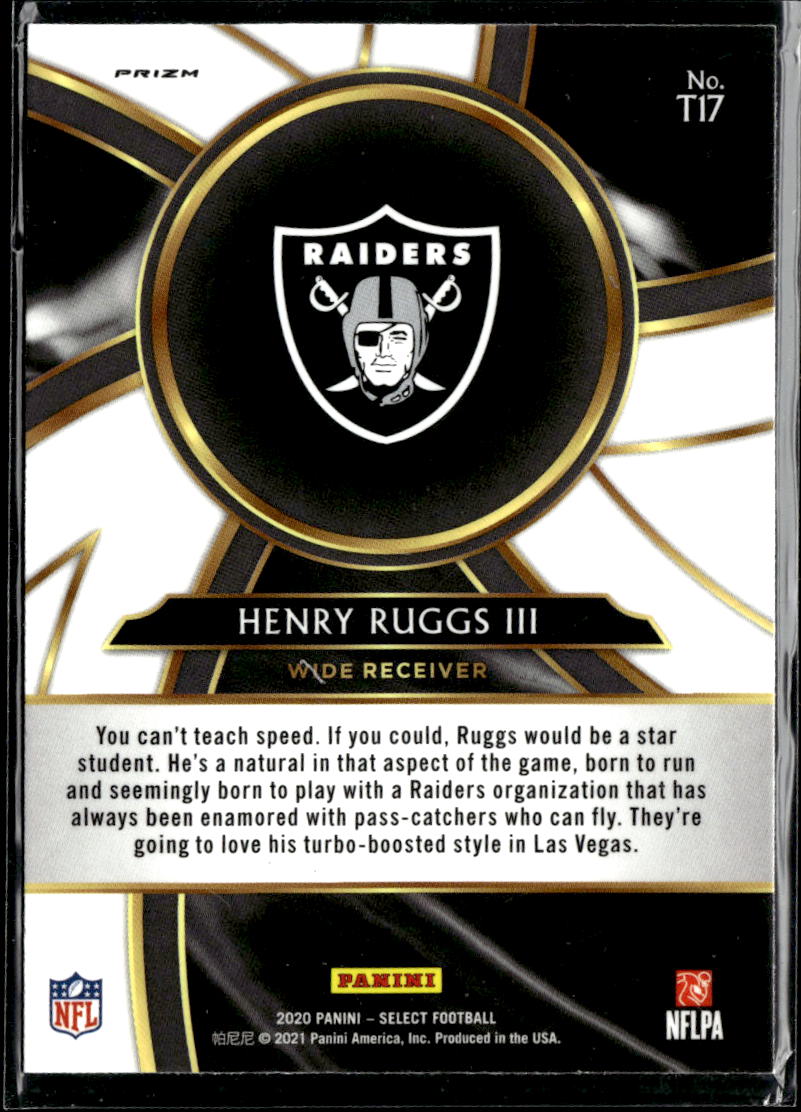 Henry Ruggs III 2021 Panini Select Turbocharged Silver Prizm Las Vegas Raiders