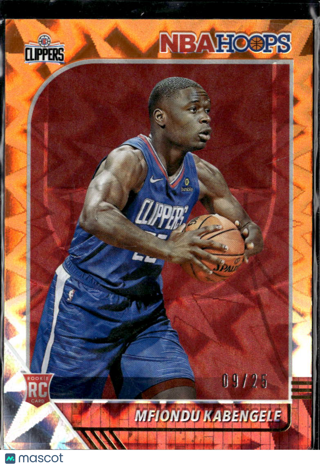Mfiondu Kabengele 2019 NBA Hoops RC Orange Neon Flow 9/25 Los Angeles Clippers
