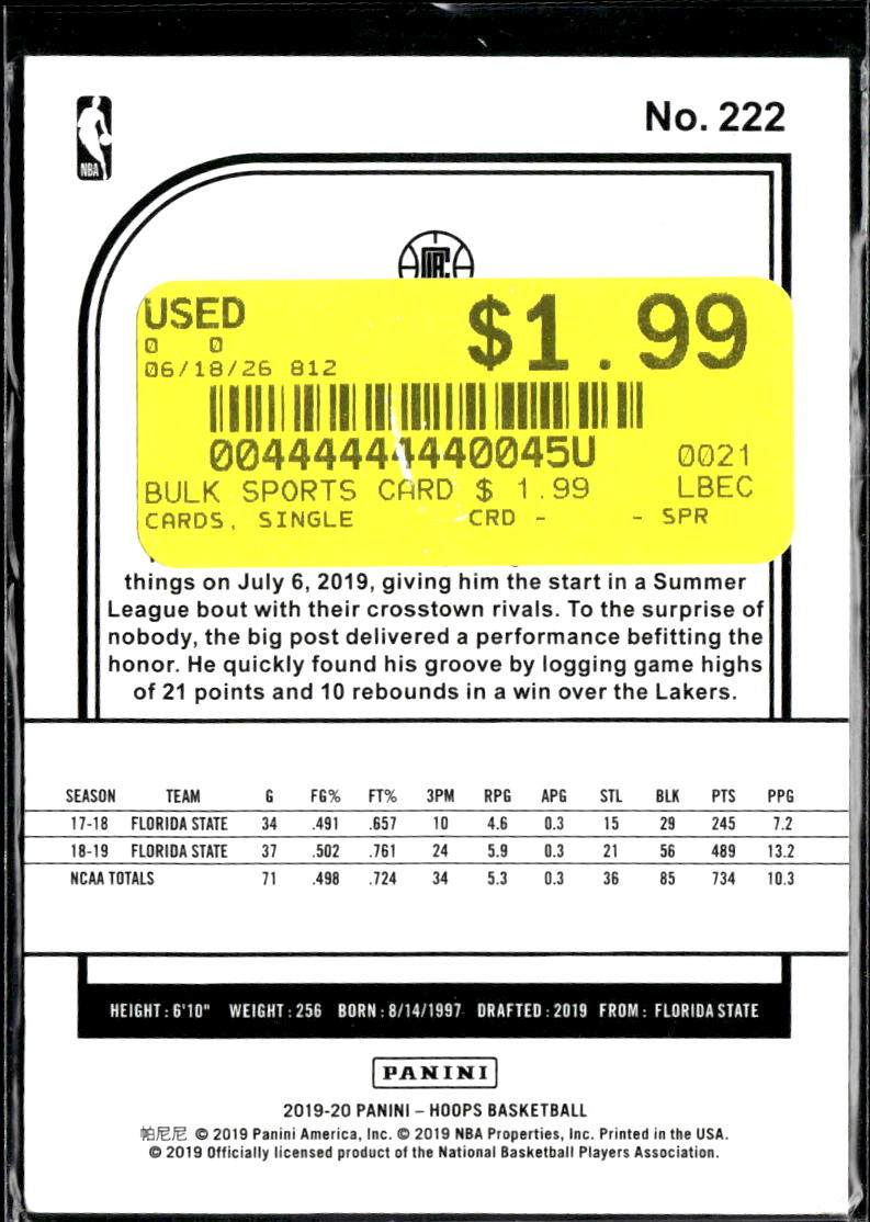 Mfiondu Kabengele 2019 NBA Hoops RC Orange Neon Flow 9/25 Los Angeles Clippers