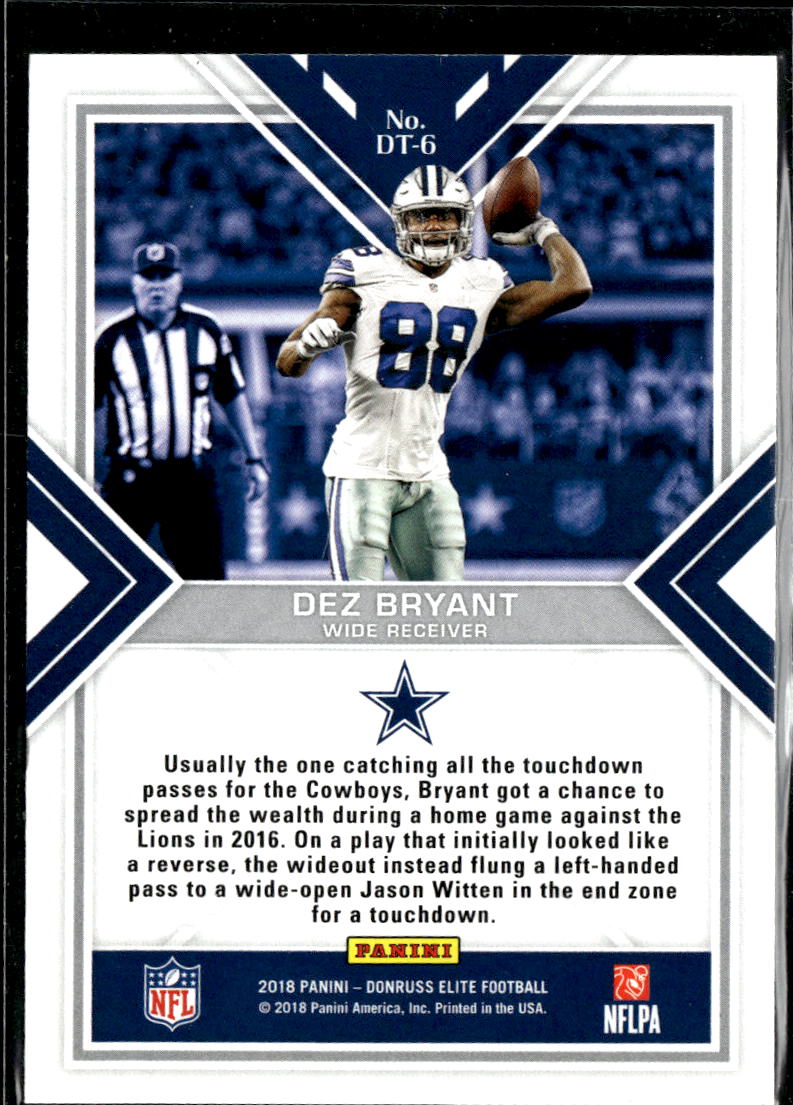 Dez Bryant 2018 Donruss Elite Dual Threats Green Dallas Cowboys