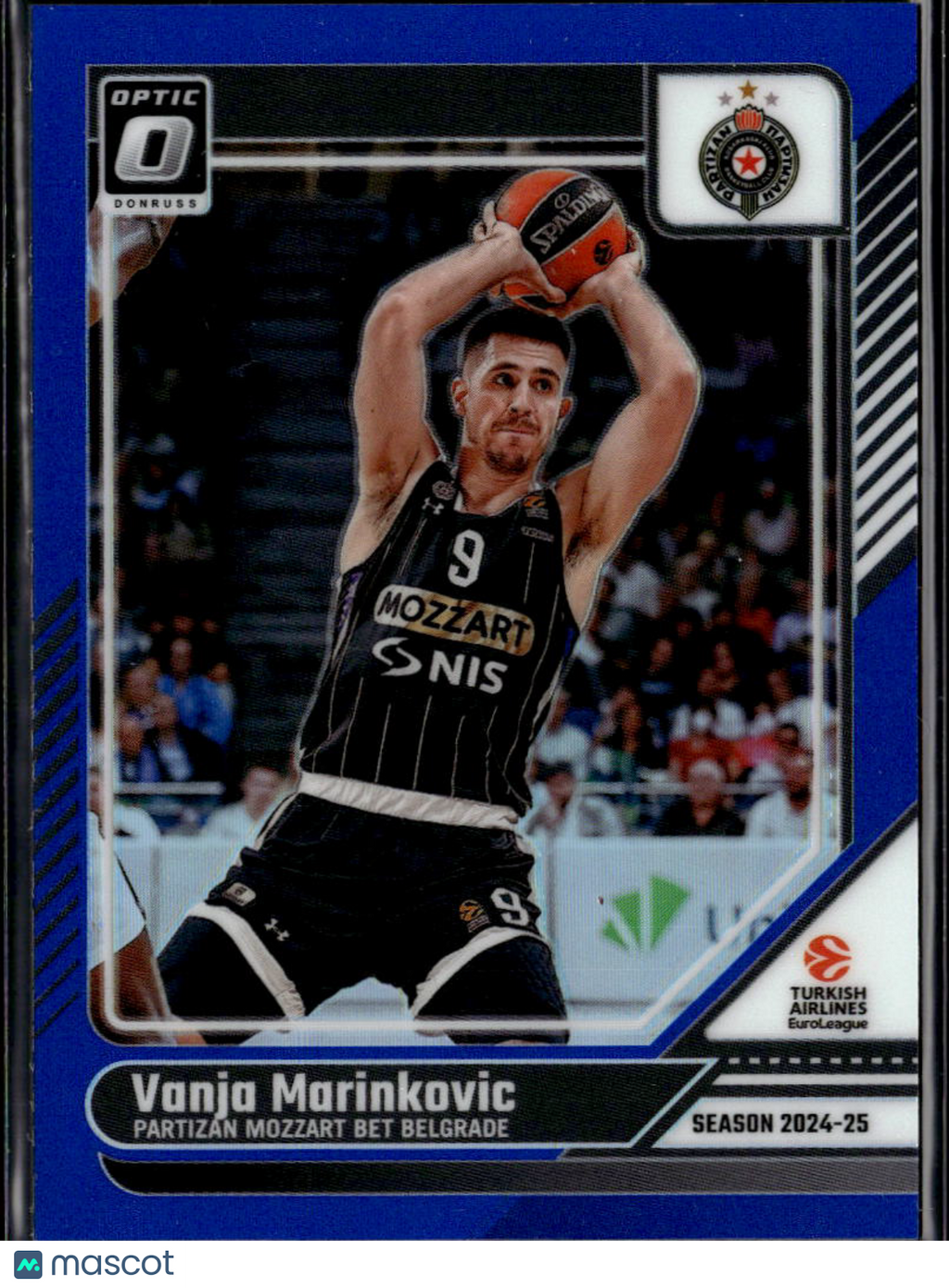 Vanja Marinkovic 2025 Optic EuroLeague Blue /49 Partizan Mozzart Bet Belgrade