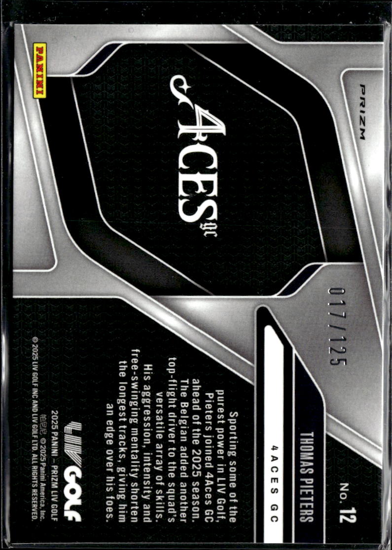 Thomas Pieters 2025 Panini Prizm LIV Golf Red 17/125 4 Aces GC
