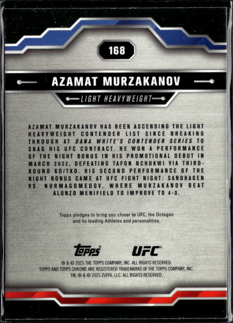 Azamat Murzakanov 2025 Topps Chrome UFC Aqua Refractor 97/199
