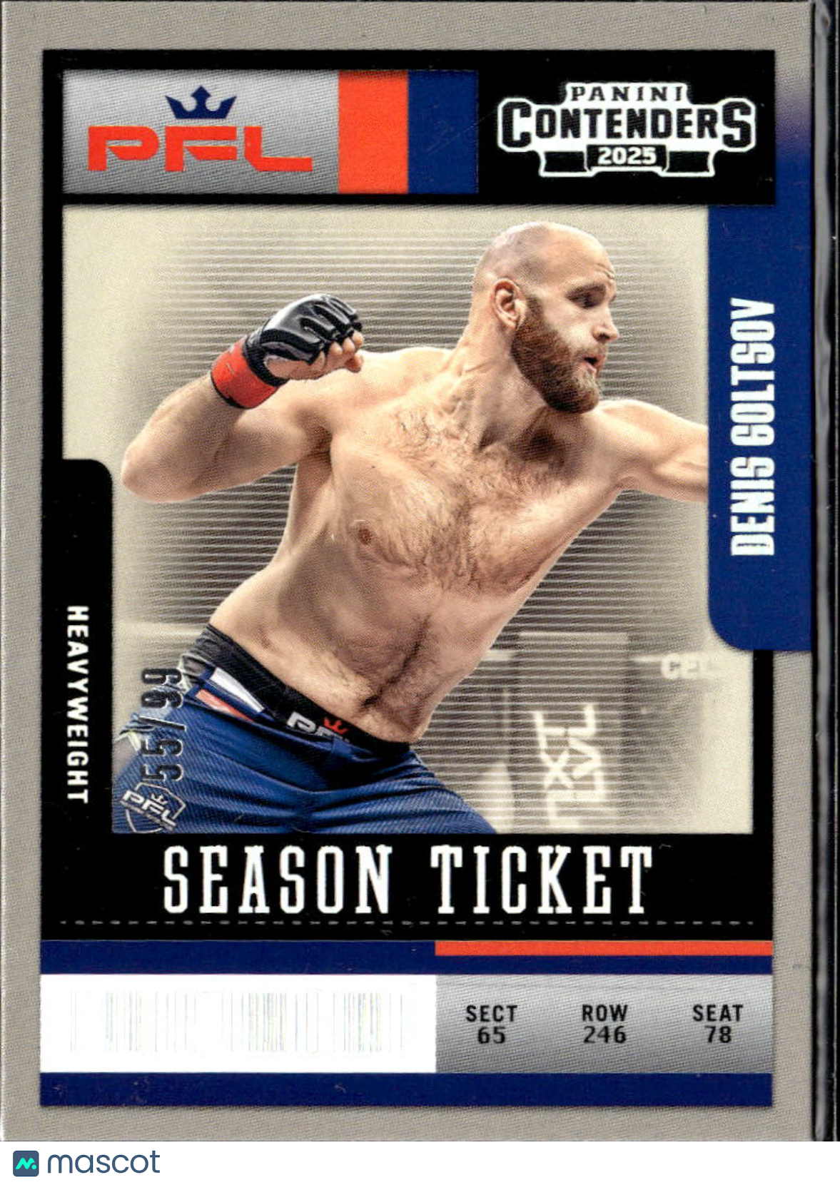 Denis Goltsov 2025 Panini Contenders PFL Holo Silver 55/99