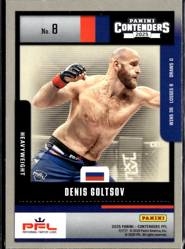 Denis Goltsov 2025 Panini Contenders PFL Holo Silver 55/99