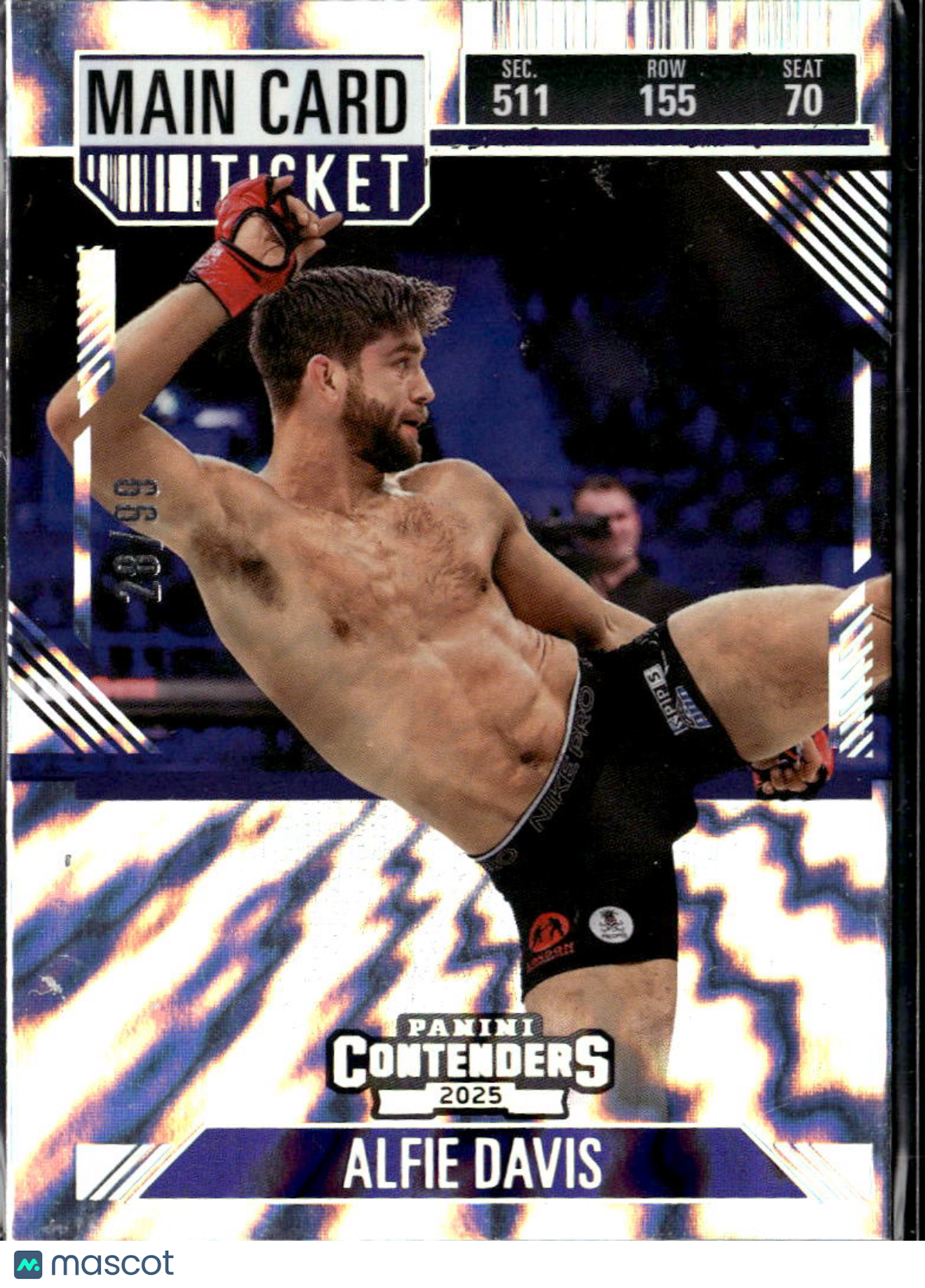 Alfie Davis 2025 Panini Contenders PFL Main Card Ticket  28/99