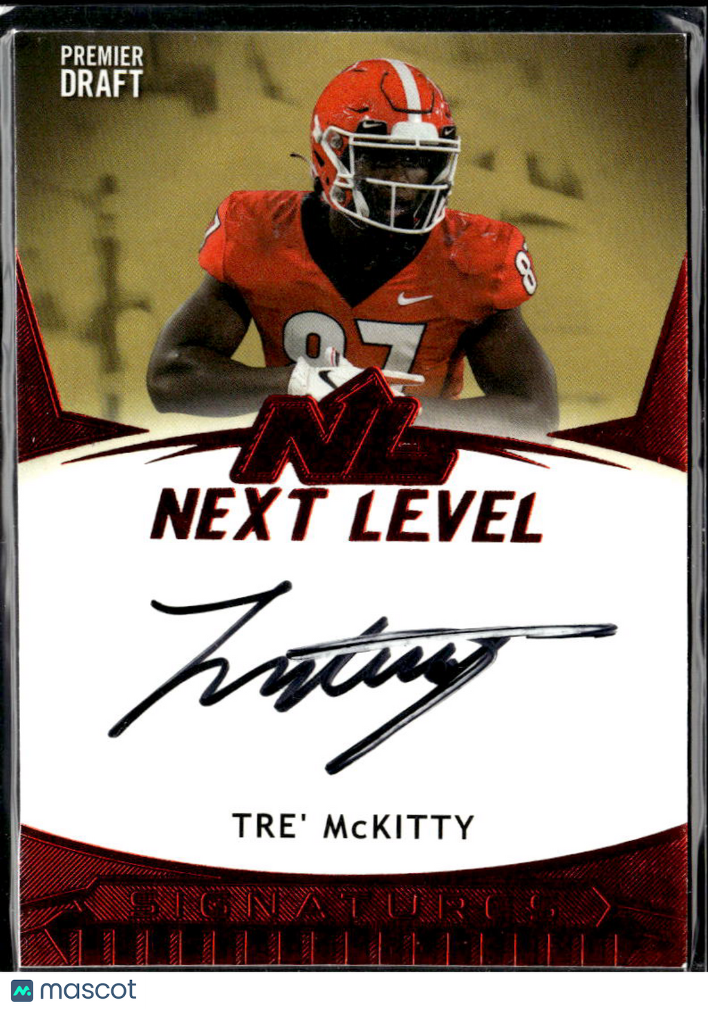 Tre' McKitty 2021 SAGE Next Level Auto Autograph RC Georgia Bulldogs