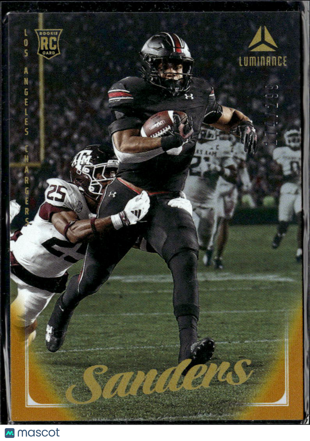 Raheim Sanders 2025 Luminance Yellow RC 174/299 Los Angeles Chargers