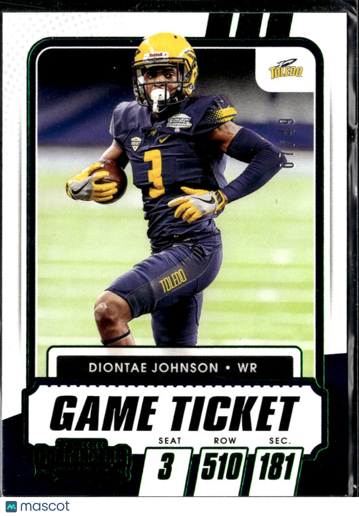 Diontae Johnson 2021 Panini Contenders Draft Picks Green Foil /49 Toledo Rockets