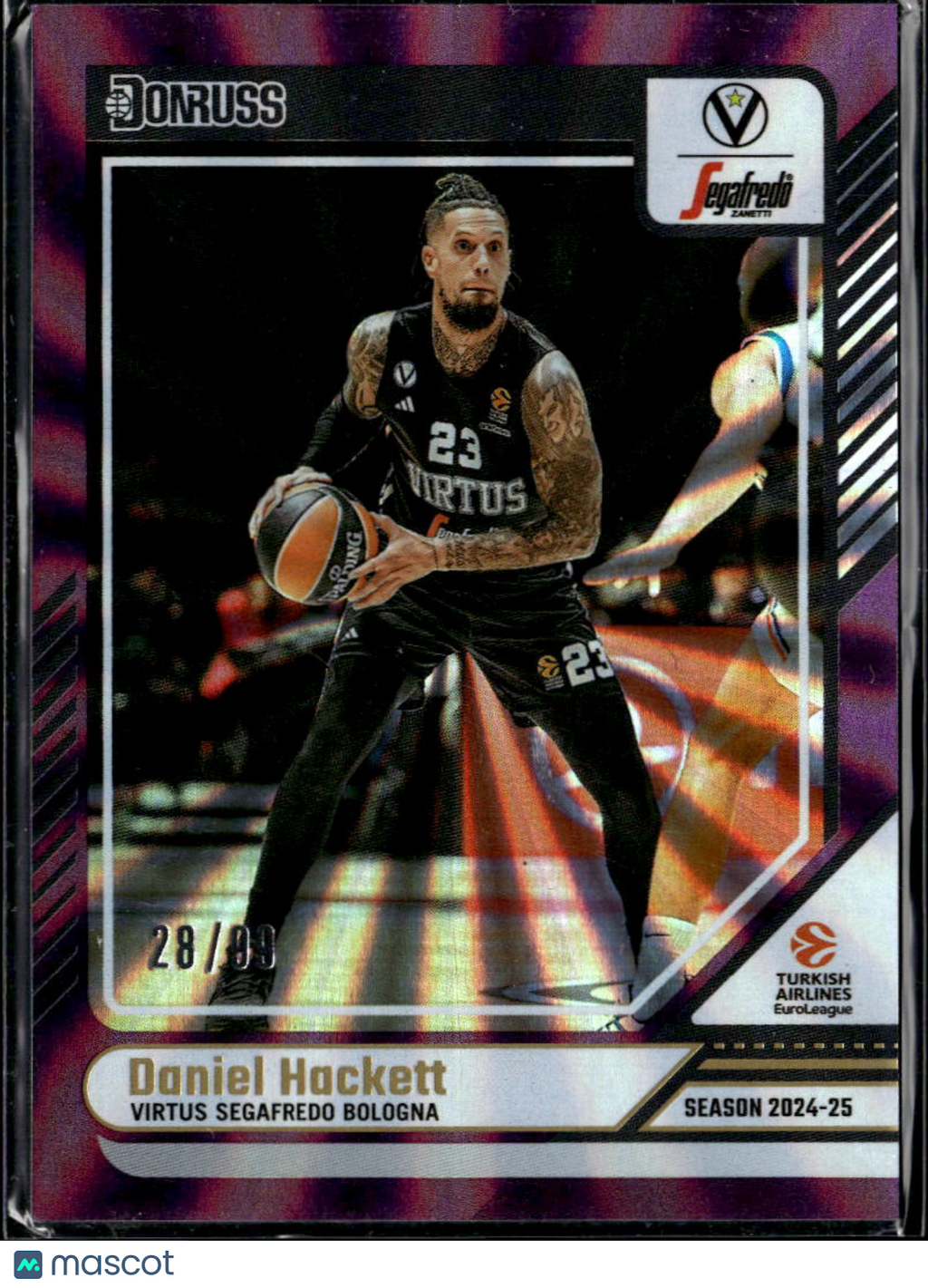 Daniel Hackett 2025 Donruss EuroLeague Purple Laser /99 Virtus Segafredo Bologna