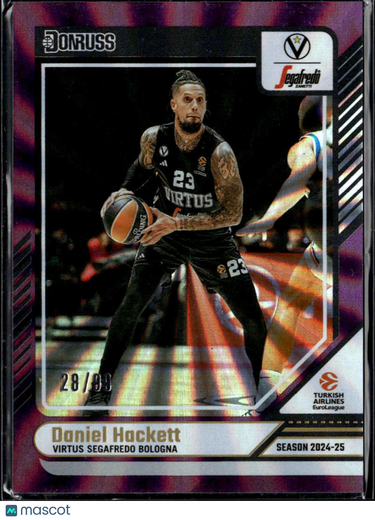 Daniel Hackett 2025 Donruss EuroLeague Purple Laser /99 Virtus Segafredo Bologna