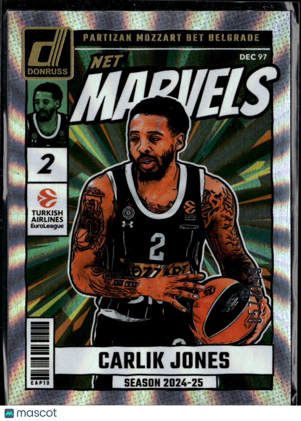 Carlik Jones 2025 Donruss EuroLeague Net Marvels /149 Mozzart Bet Belgrade