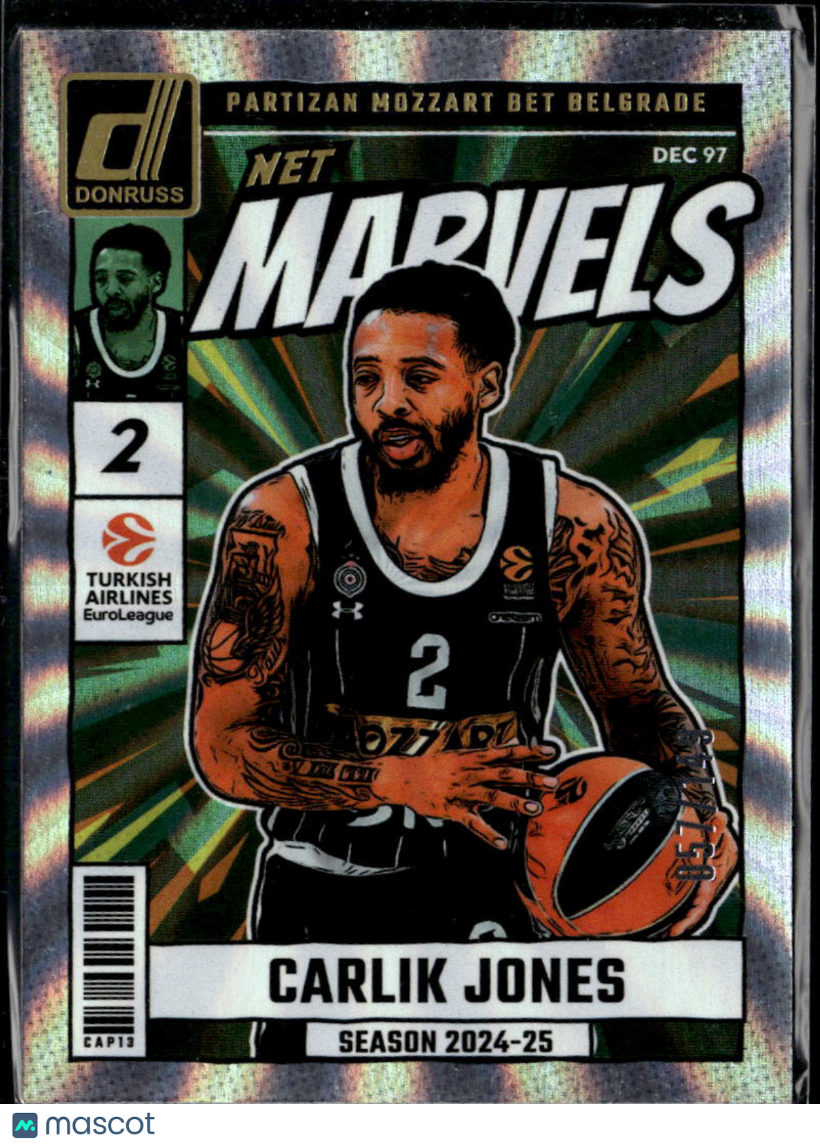 Carlik Jones 2025 Donruss EuroLeague Net Marvels /149 Mozzart Bet Belgrade