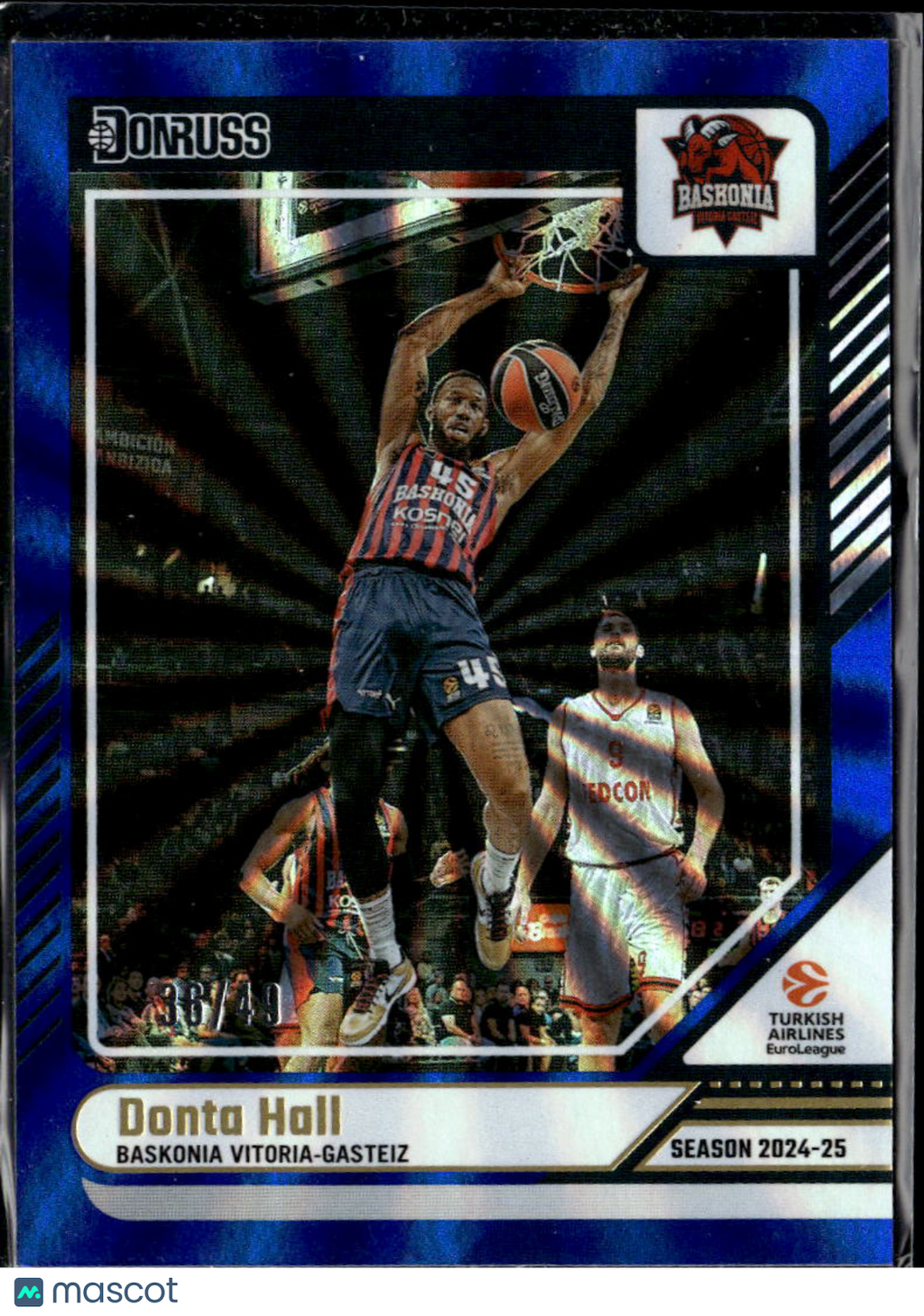 Donta Hall 2025 Donruss EuroLeague Blue /49 Baskonia Vitoria-Gasteiz
