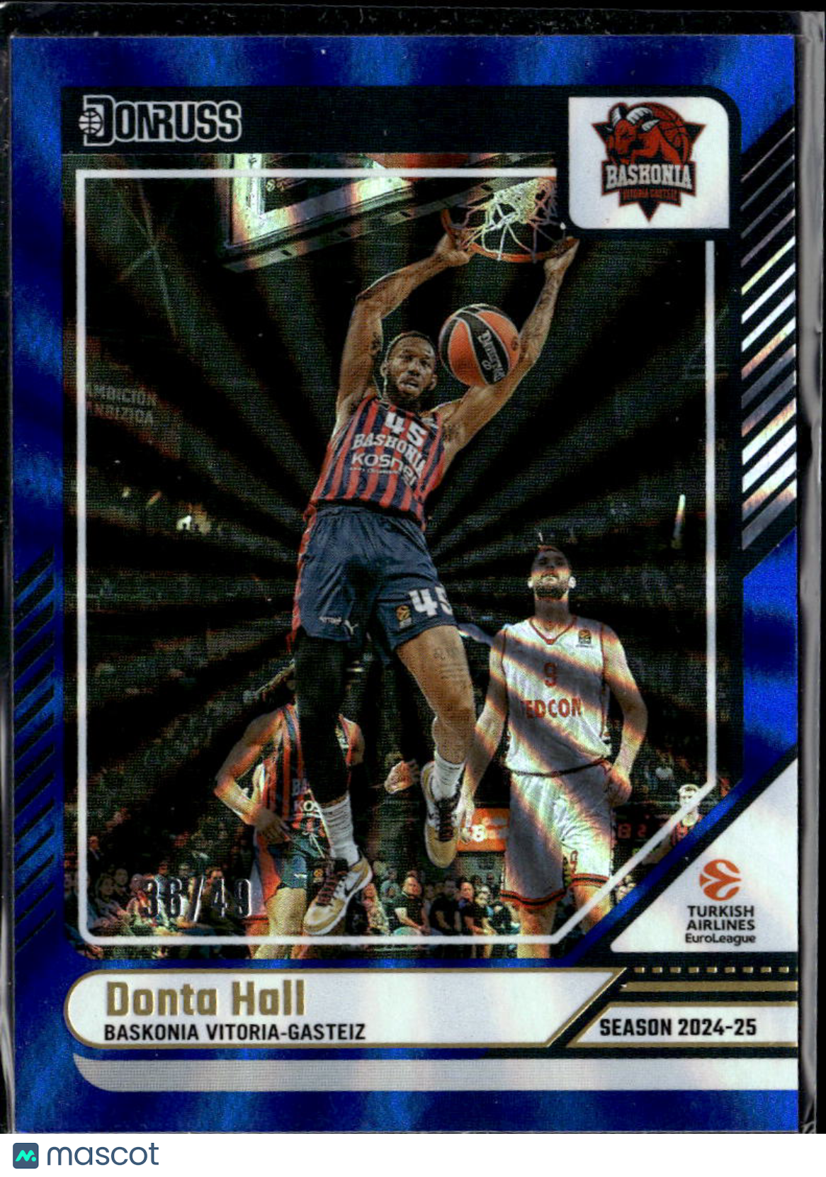 Donta Hall 2025 Donruss EuroLeague Blue /49 Baskonia Vitoria-Gasteiz