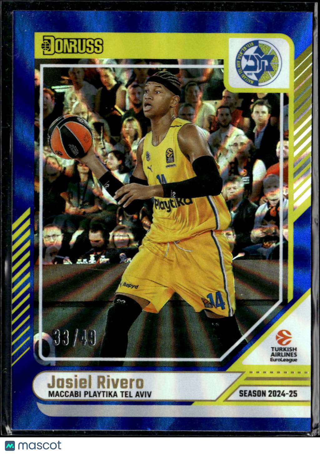 Jasiel Rivero 2025 Donruss EuroLeague Blue /49 Maccabi Playtika Tel Aviv