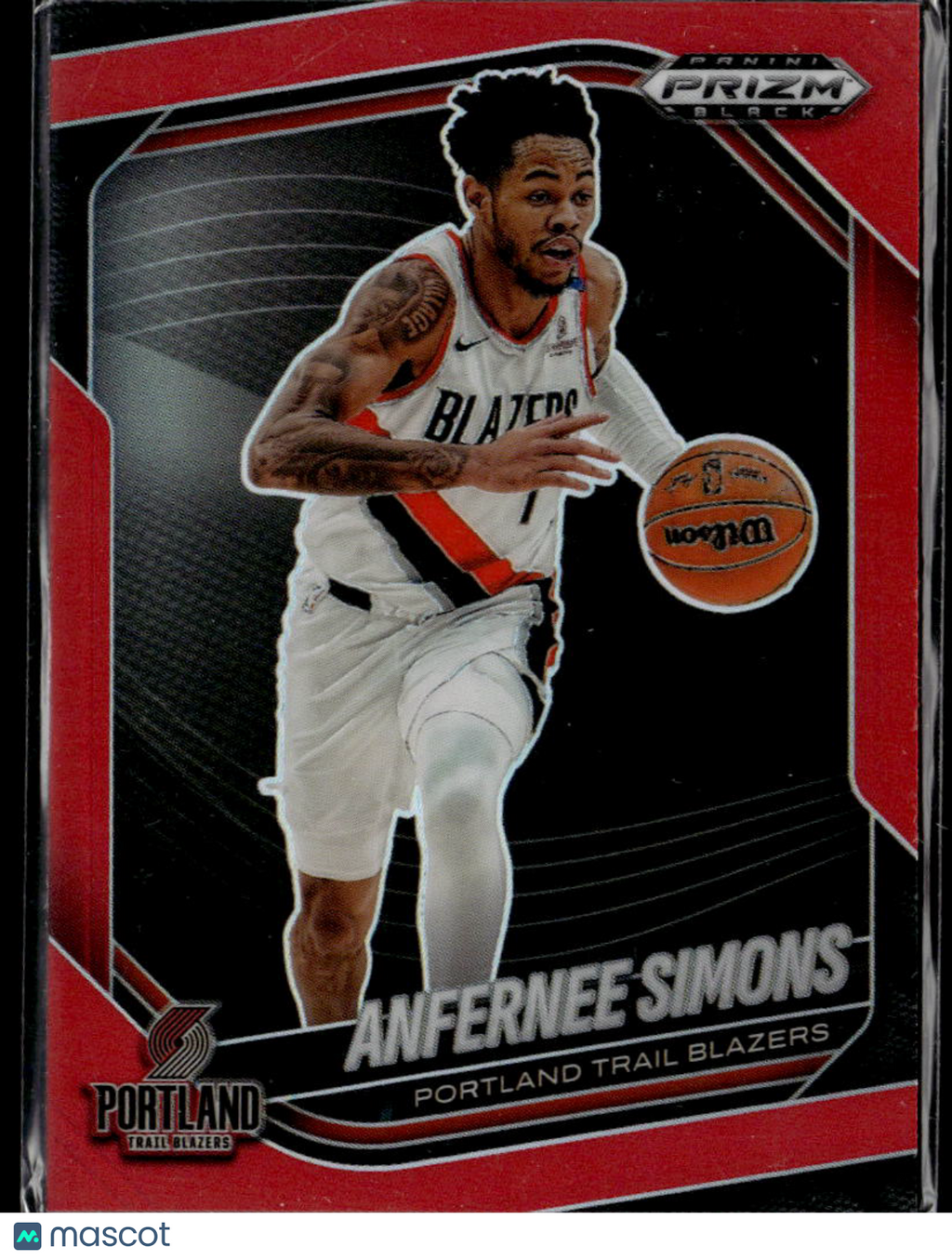 Anfernee Simons 2025 Prizm Black Red /299 Portland Trail Blazers