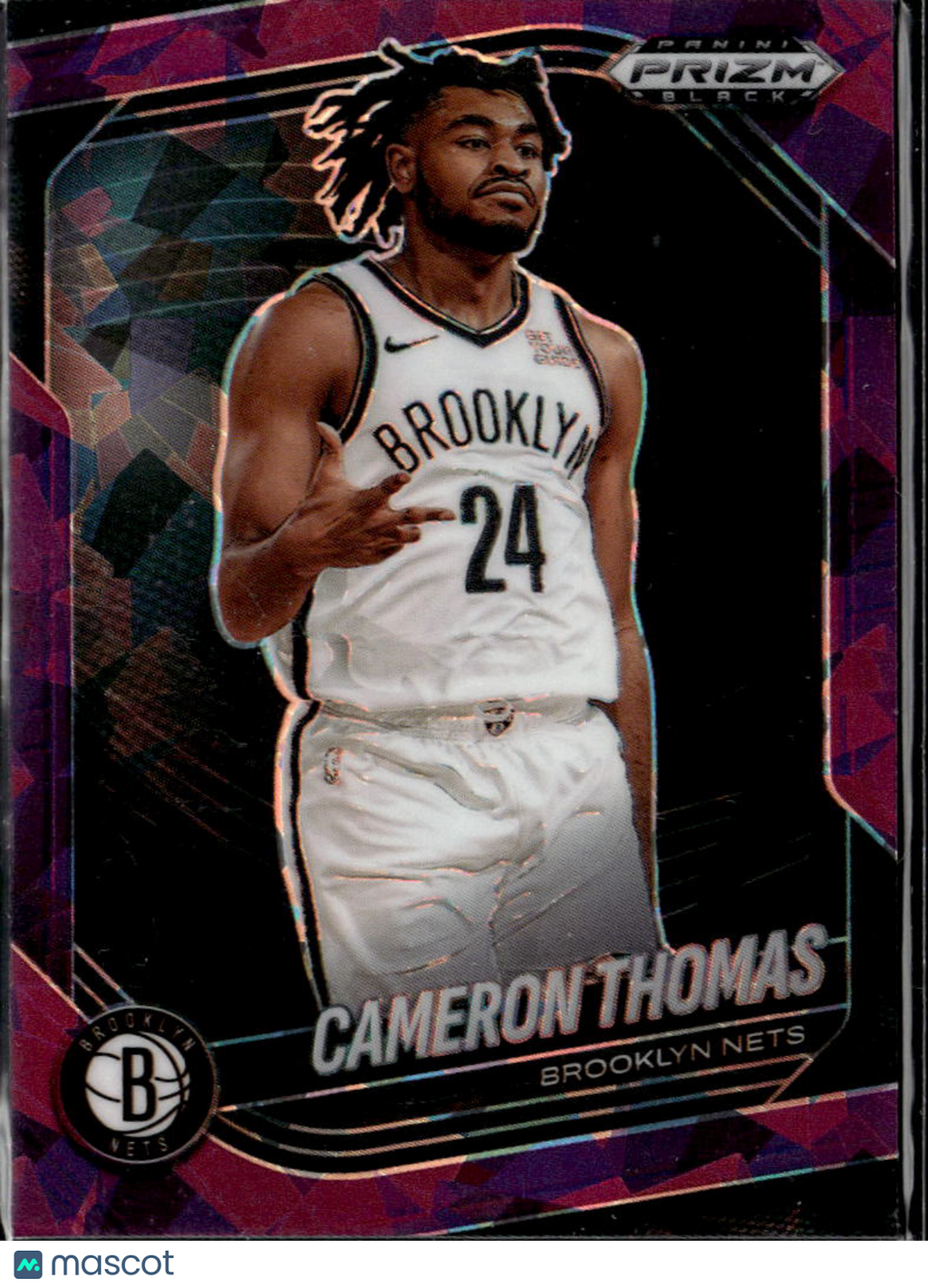 Cameron Thomas 2025 Panini Prizm Black Purple Ice 129/149 Brooklyn Nets