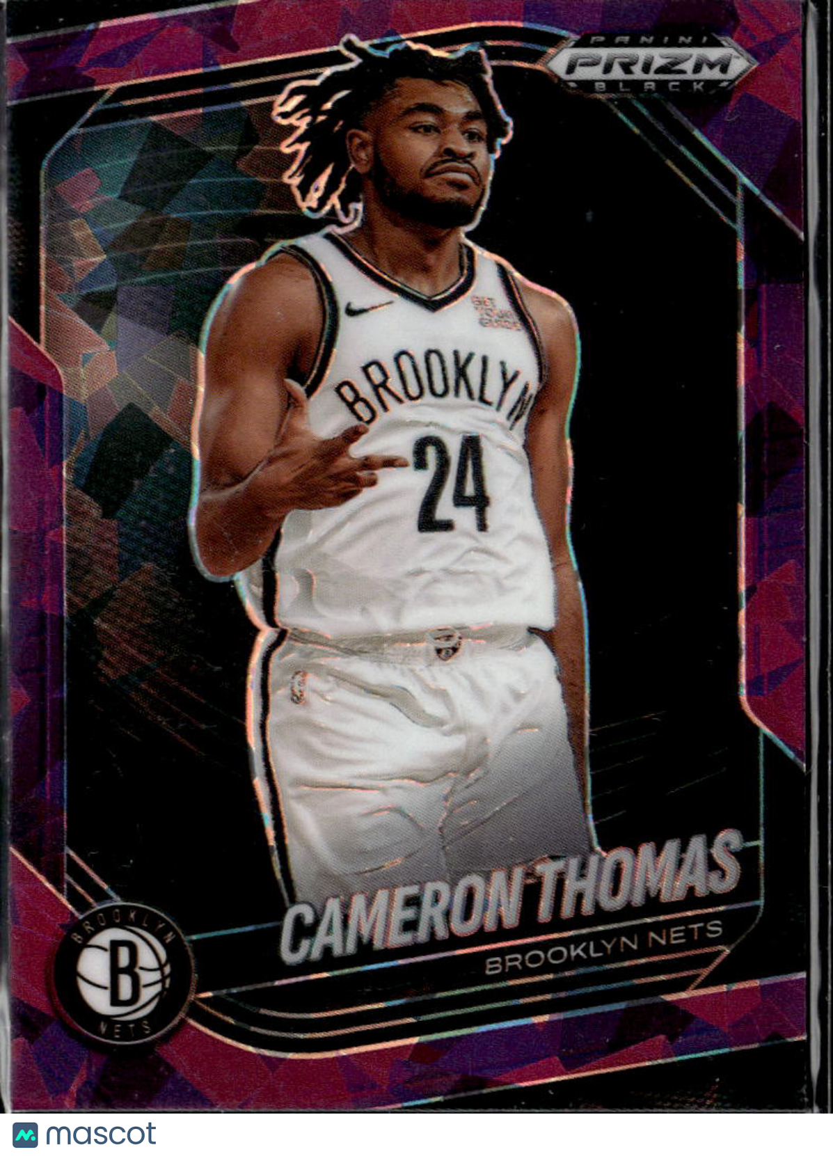 Cameron Thomas 2025 Panini Prizm Black Purple Ice 129/149 Brooklyn Nets