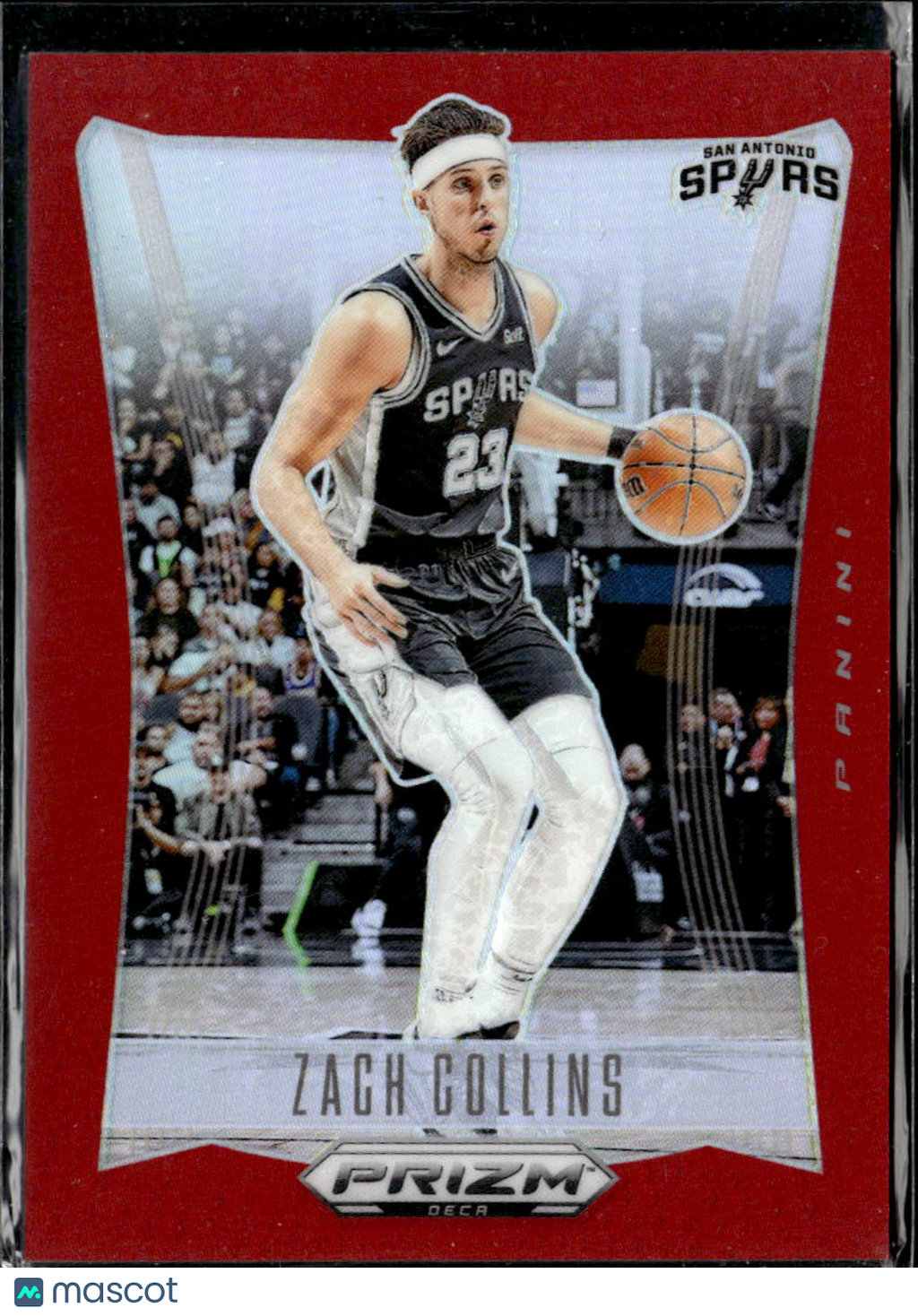 Zach Collins 2024 Panini Prizm Deca Red 34/199 San Antonio Spurs
